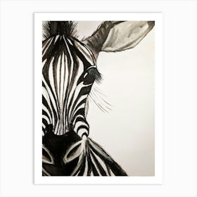 Zebra Watercolour Art Print