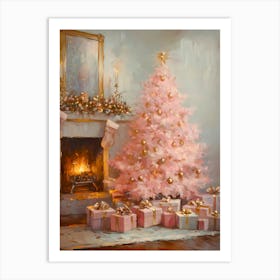 Pink Christmas Tree 4 Art Print