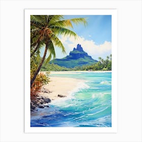 A Painting Of Matira Beach, Bora Bora French Polynesia 3 Art Print