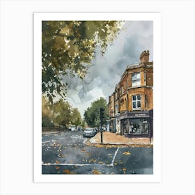 Hillingdon London Borough   Street Watercolour 1 Art Print