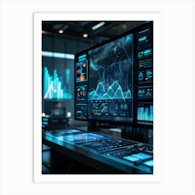 Advanced Digital Interface Showcasing Scientific Data Analysis Powered By Artificial Intelligence N 2 1 Art Print