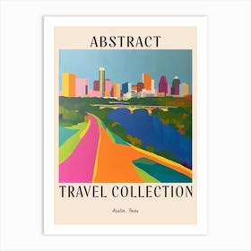 Abstract Travel Collection Poster Austin Texas 3 Art Print