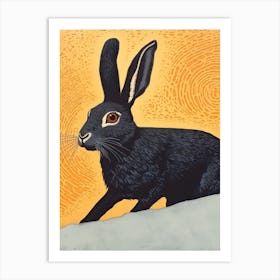 Black Hare Art Print