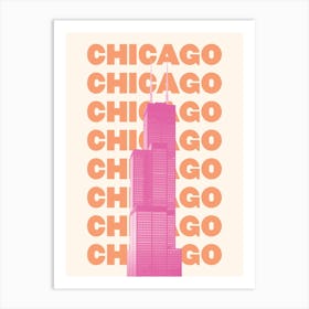 Chicago Tower Pink Art Print