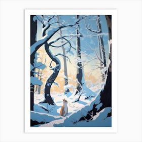 Winter Squirrel 1 Illustration Art Print