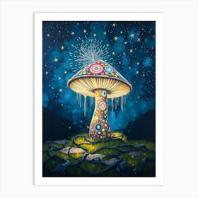 Mushroom At Night Art Print