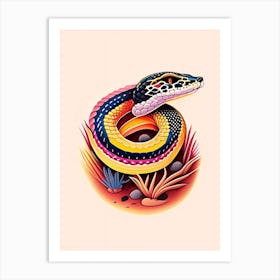 Desert Kingsnake Snake Tattoo Style Art Print