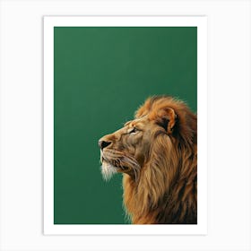 Animal Lion In The Green Room Art Print