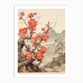 Japanese Quince Victorian Style 0 Art Print