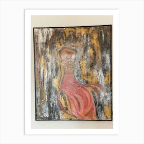 Women in rose Art Print