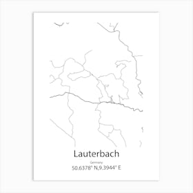 Lauterbach,Germany Minimalist Map Art Print