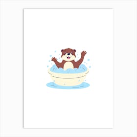 Otter In The Bath 1 Art Print