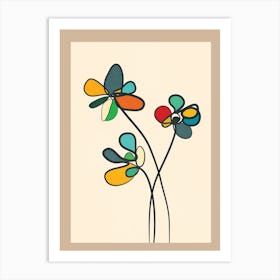Line Little Wildflowers 1 Art Print