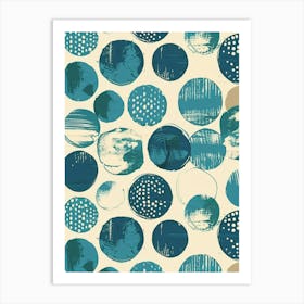 Blue Circles 22 Art Print