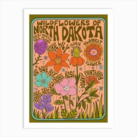 North Dakota Wildflowers Art Print