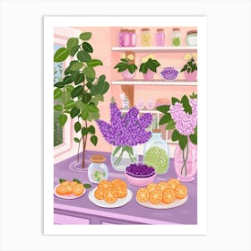 Lilacs In The Kitchen Art Print