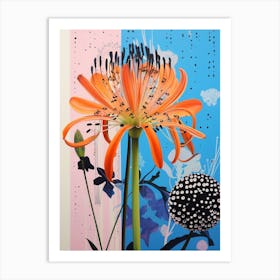 Surreal Florals Agapanthus 3 Flower Painting Art Print