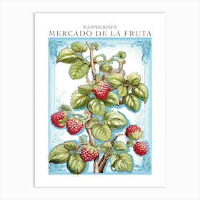 Mercado De La Fruta Raspberries Illustration 1 Poster Art Print