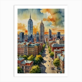 Boston Skyline Art Print