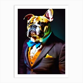 Bulldog In A Suit 1 - Daguerreotype  Art Print