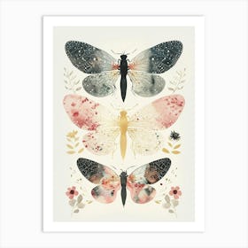 Colourful Insect Illustration Lacewing 8 Art Print