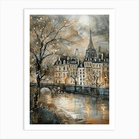 Kitsch Paris Cityscape Brushstroke 4 Art Print