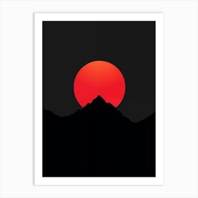 Sunset In The Mountains 3 Art Print