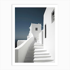 Santorini, Greece, Photography In Black And White 4 Art Print