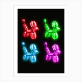 Neon Balloon Dog Wall Art Art Print