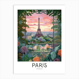 Paris, France Maximalist Travel Poster Vibrant Colour  Art Print