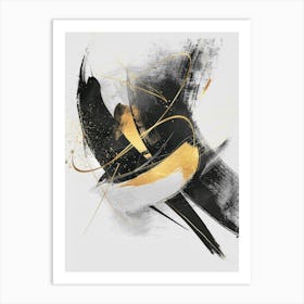 Abstract Black And Gold Painting 38 Art Print