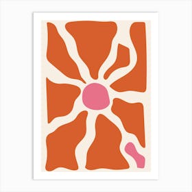 Orange Flower boho Art Print