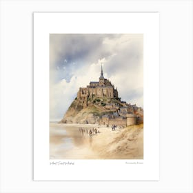 Mont Saint Michel 4 Watercolour Travel Poster Art Print