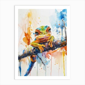 Newt Colourful Watercolour 2 Art Print