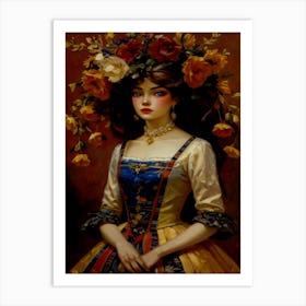 Victorian Lady, Oil Paint 2 Art Print