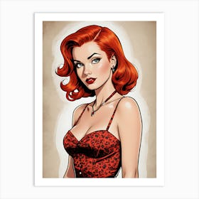 Red Haired Lady Art Print