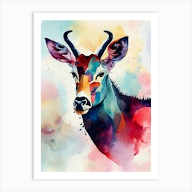 Antelope Watercolor Painting Art Print