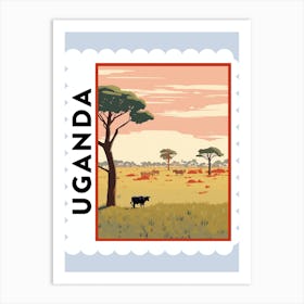 Uganda Travel Stamp Poster Art Print