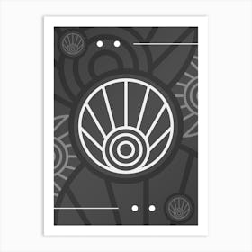 Abstract Geometric Glyph Array in White and Gray n.0035 Art Print