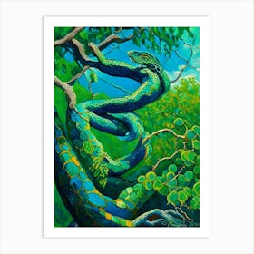 Emerald Tree Boa Painting Art Print