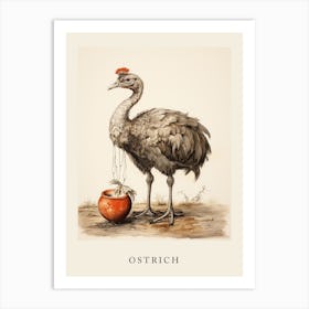 Beatrix Potter Inspired  Animal Watercolour Ostrich Art Print