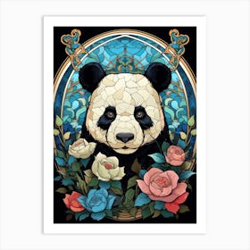 Panda Art In Art Deco Style 4 Art Print