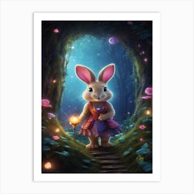 Rabbit In The Forest Art Print