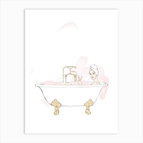 Bubbles and Rose Art Print