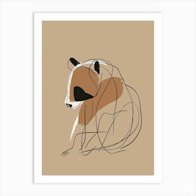 Raccoon - Boho, Line Art Art Print