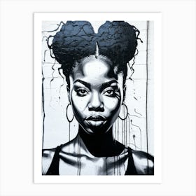 Graffiti Mural Of Beautiful Black Woman 131 Art Print