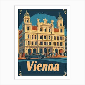 Aihrgdesign A Retro Travel Poster For Vienna Art Print