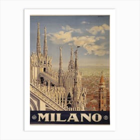 Milan Italy Travel Poster, Karen Arnold Art Print