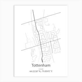 Tottenham,Canada Minimalist Map Art Print