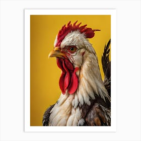 Portrait Of A Rooster Art Print
